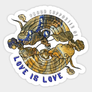 Proud Supporter of Love is Love Rainbows - Golden Warrior Sticker